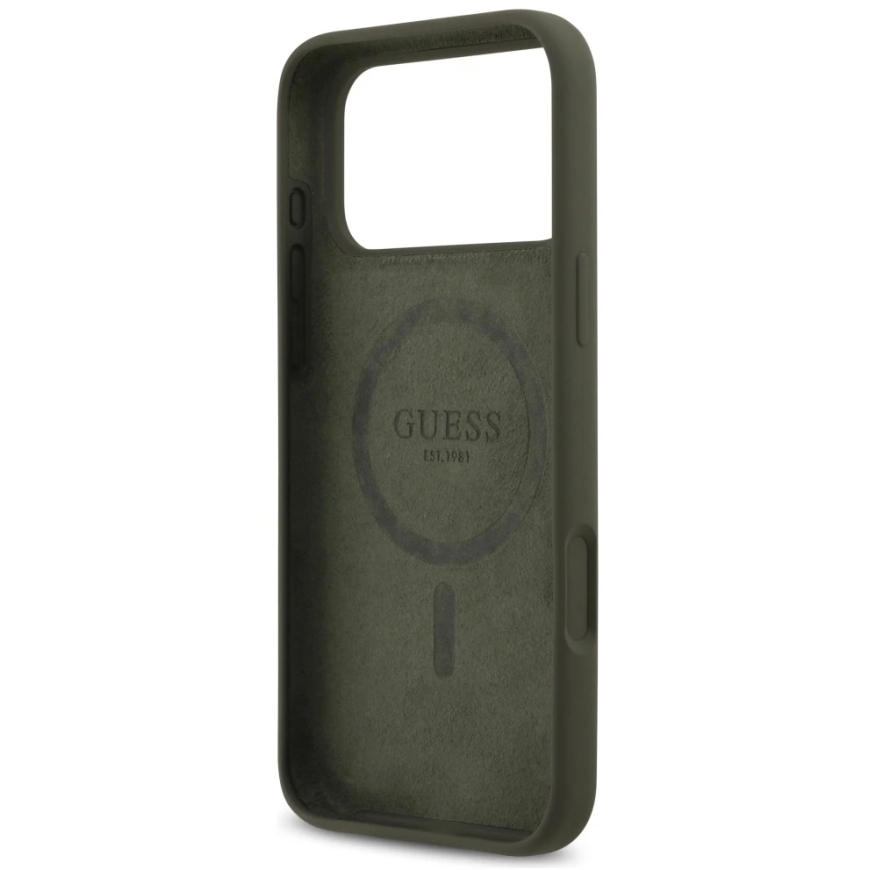 Guess Silicone Triangle Logo MagSafe - somiņa Apple iPhone 17 Pro Max khaki – 2