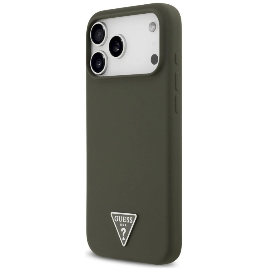 Guess Silicone Triangle Logo MagSafe - kate Apple iPhone 17 Pro Max khaki jaoks – 4