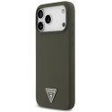 Guess Silicone Triangle Logo MagSafe - somiņa Apple iPhone 17 Pro Max khaki