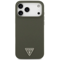 Guess Silicone Triangle Logo MagSafe - suojakotelo Apple iPhone 17 Pro Max -mallille khaki