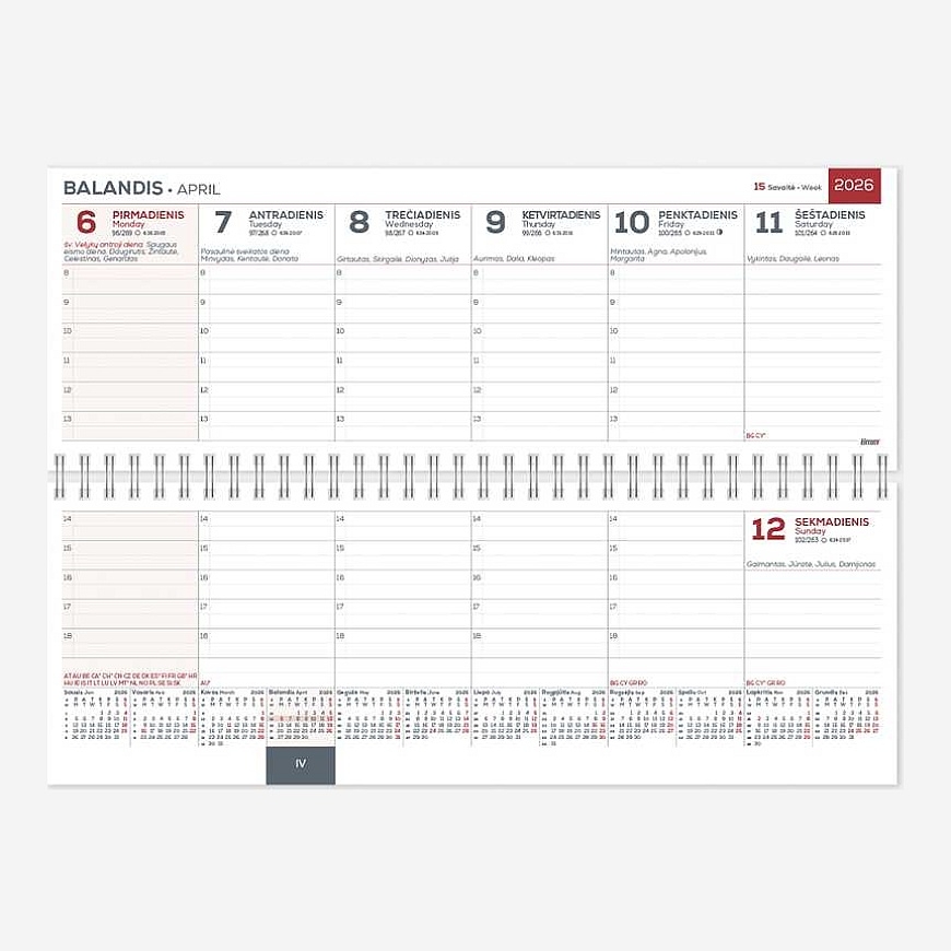MEMO Nature 2027 galda kalendārs, 290 x 110 mm, kartona – 2