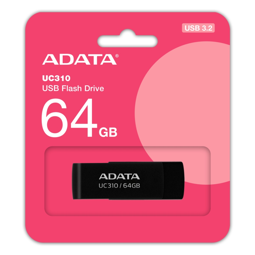 ADATA UC310 USB флеш накопитель 64 GB USB тип-A 3.2 Gen 1 (3.1 Gen 1) Черный