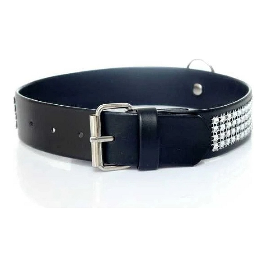 Fetish B Series Erotic Collar with Crystals, Adjustable, 3 cm – 3