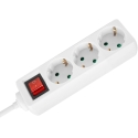 Extension Cord 3 Sockets 1.5 m German Type with Switch (3x1.0 mm) Rebel White Extension Cord 3 Sockets 1.5 m German Type with Switch (3x1.0 mm) Rebel White