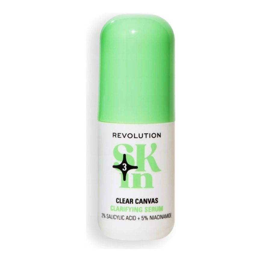„Revolution Skincare Clear Canvas“ attīroša sejas seruma ar 5% niacinamīdu un 2% salicilskābes, 30 ml – 2