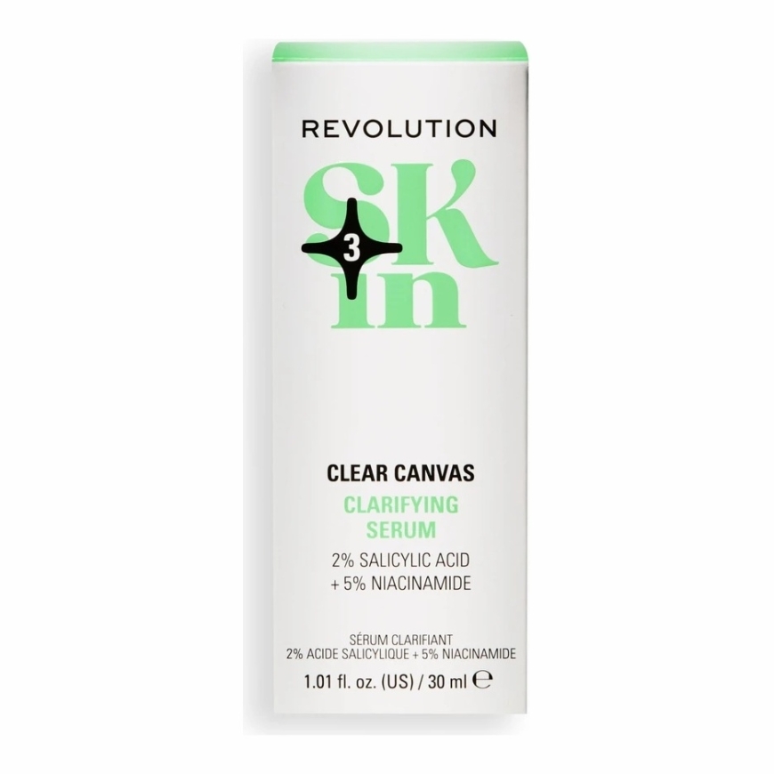 „Revolution Skincare Clear Canvas“ attīroša sejas seruma ar 5% niacinamīdu un 2% salicilskābes, 30 ml – 3