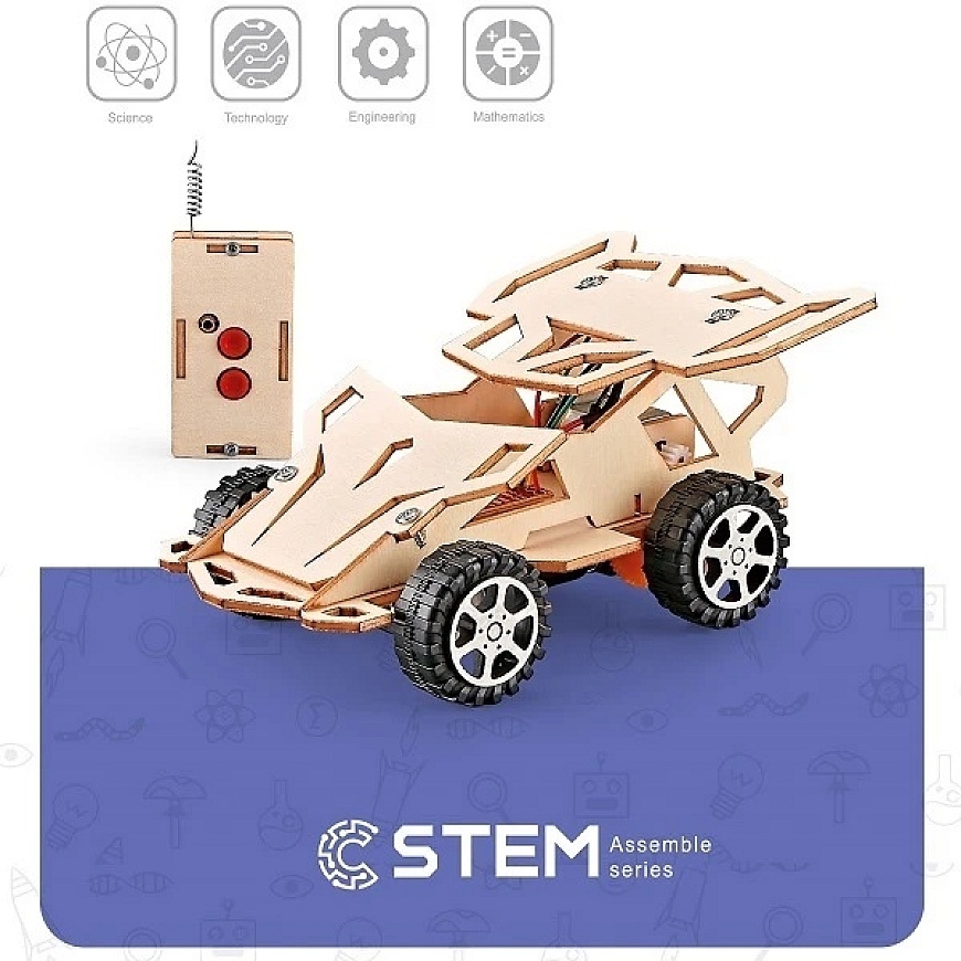 Extra Digital Wooden Assembly Kit - Additional Digital Wooden Assembly Kit Remote Control Car, STEM, 8+