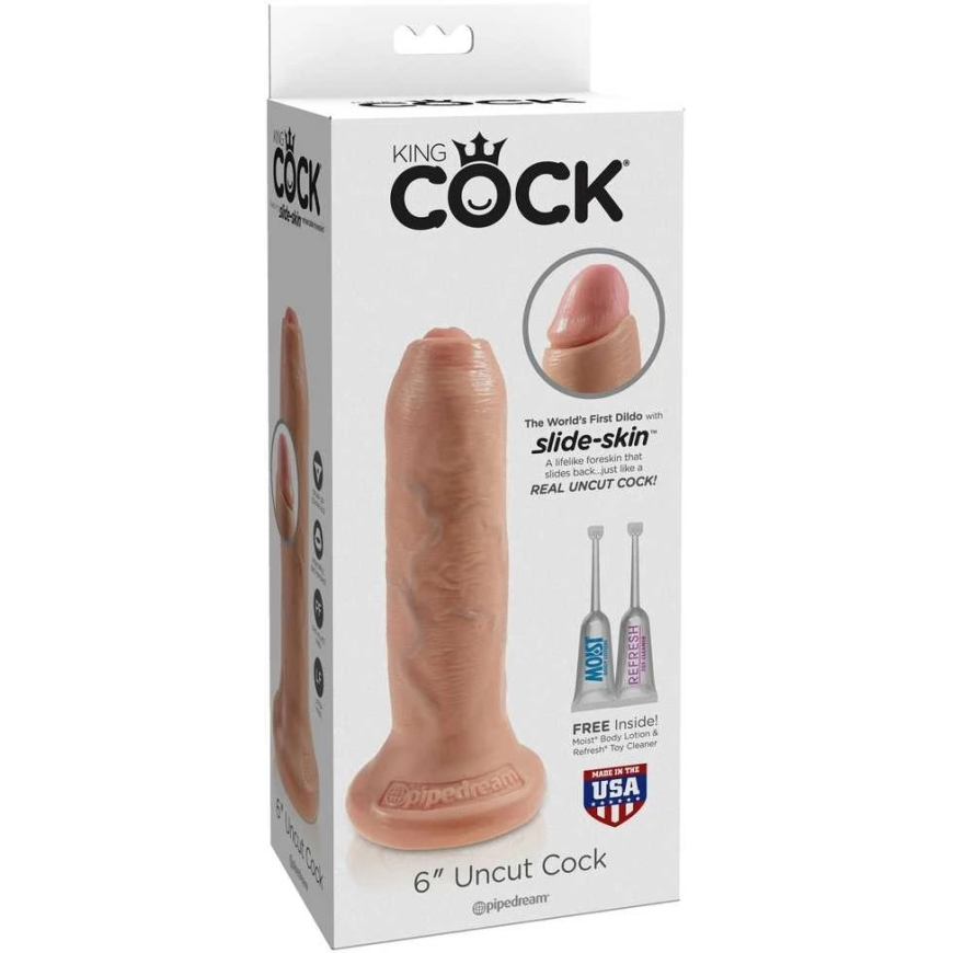 Pipedream „King Cock“ 6-tolline töötlemata – pehme – 2