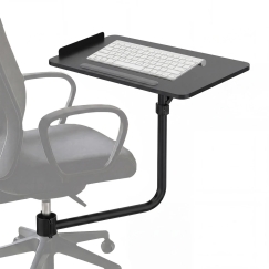 Maclean Keyboard Shelf, black, dimensions 66x30cm, for mounting on office chair, max. 5kg, MC-139