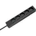 Rebel Black Extension Cord 5 Outlets 2m French Type Without Switch (3x1.5 mm) Rebel Black Extension Cord 5 Outlets 2m French Type Without Switch (3x1.5 mm)