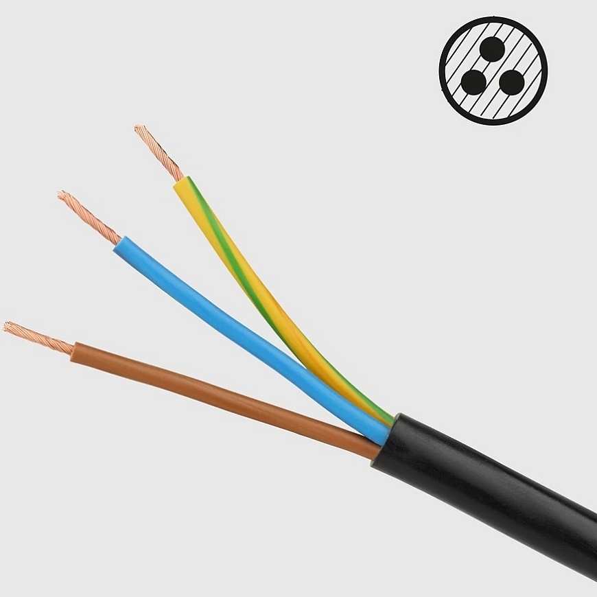Rebel Black Extension Cord 5 Outlets 2m French Type Without Switch (3x1.5 mm) – 5