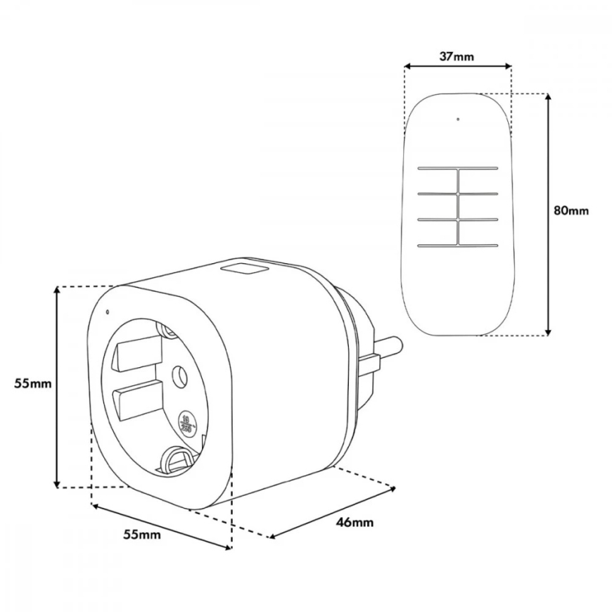 GreenBlue kaugjuhtimisega pistikud, 3 tk, programmeeritavad, tegevusulatus kuni 30 m, 220–240 V AC, 50/60 Hz, 16 A, 433 MHz, GB3 – 3