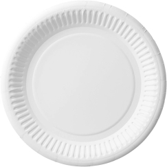 Abcpak Vienreiz lietojamā šķīvis, balts, papīrs/bez pārklājuma, D 20 cm, 100 gab