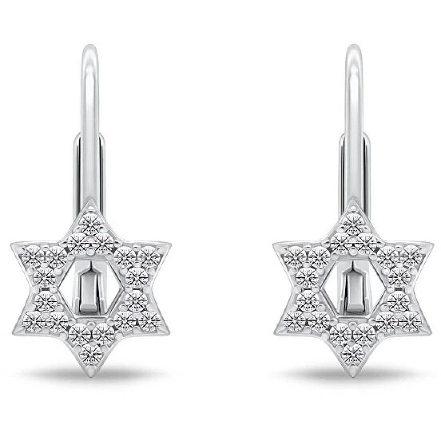 Brilio Silver Silver Earrings with Shining Stars EA1277W – 2