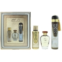 Set Ard Al Zaafaran: Turab Al Dhahab Eau De Parfum For Women, 100 ml + Turab Al Dhahab Dezodorantas Purškiklis For Men, 250 ml + Set Ard Al Zaafaran: Turab Al Dhahab Eau De Parfum For Women, 100 ml + Turab Al Dhahab Dezodorantas Purškiklis For Men, 250 ml +
