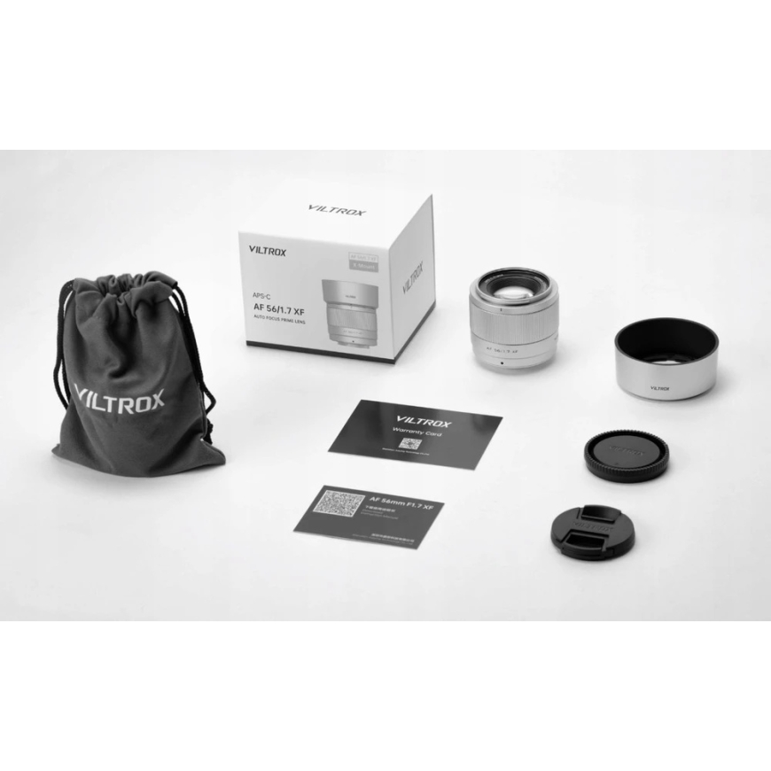 Fotoaparato objektyvas - Viltrox AF 56 mm F/1.7 Fuji X sidabrinis – 3