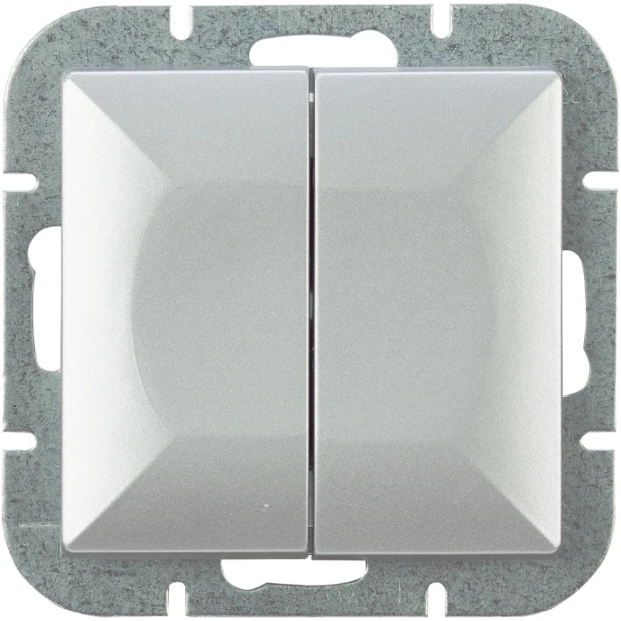 Plastrol Single Pole 2-Button Switch Flush Mount 10A, 250V (module)