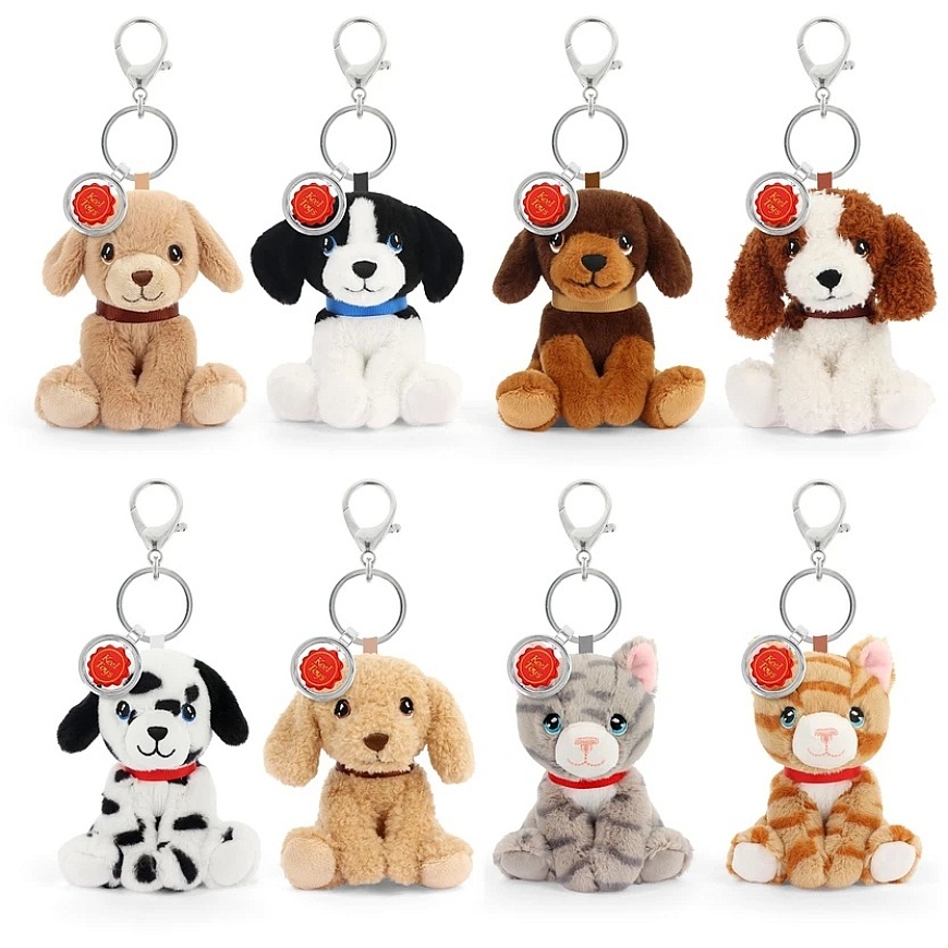 Keel Toys Keeleco maišelio pakabukas: šuniuko ir kačiuko meilė, 12 cm - 8 dizainai