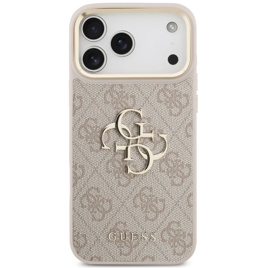 Guess 4G Big 4G Classic Logo Big Case with strap and metallic buttons for iPhone 18 Pro / 17 Pro, pink – 4