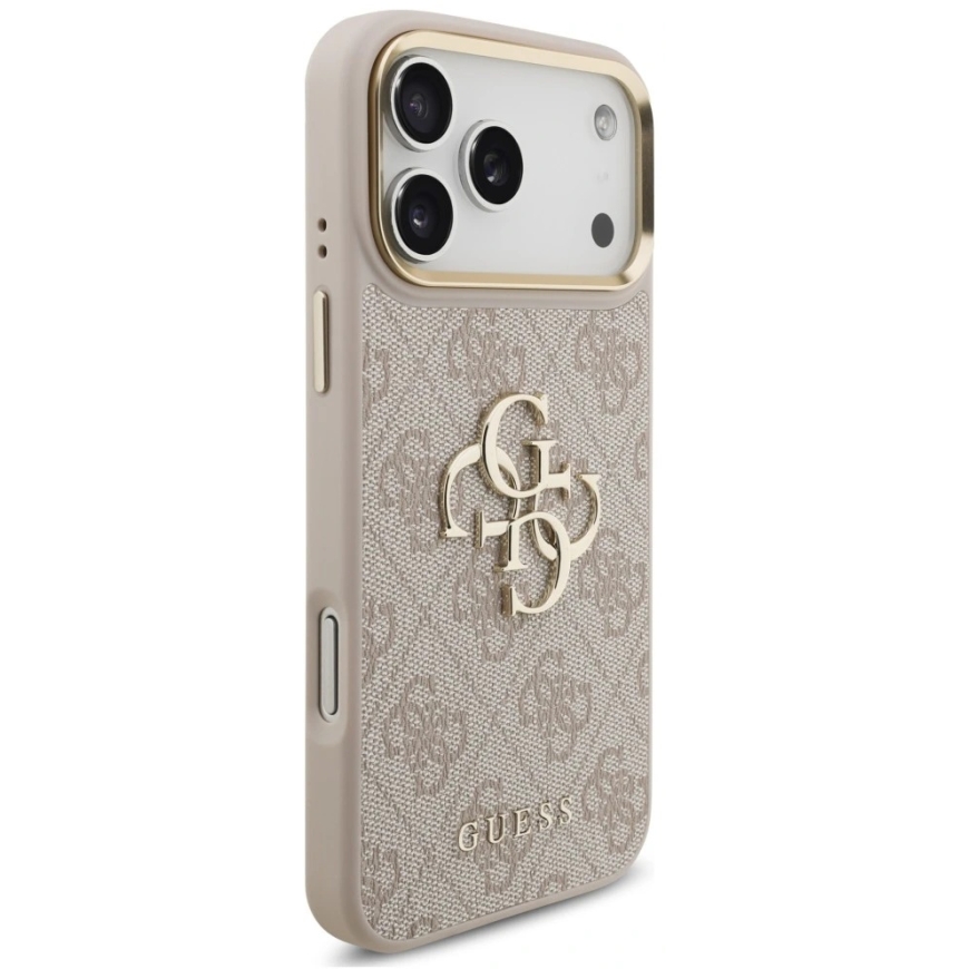 Чехол Guess 4G Big 4G Classic Logo Big с ремешком и металлическими кнопками для iPhone 18 Pro / 17 Pro, розовый – 5
