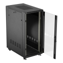 19" 27U 600 × 1000 BLACK FLOOR-STANDING RACK CABINET WITH GLASS DOOR, LANBERG (FLAT PACK) 19" 27U 600 × 1000 BLACK FLOOR-STANDING RACK CABINET WITH GLASS DOOR, LANBERG (FLAT PACK)