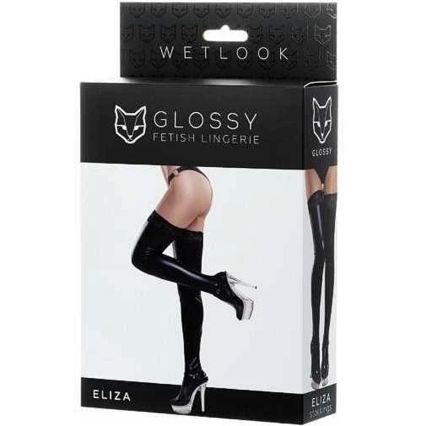 Toyfa Glossy Shiny Wetlook Socks with Lace ELIZA