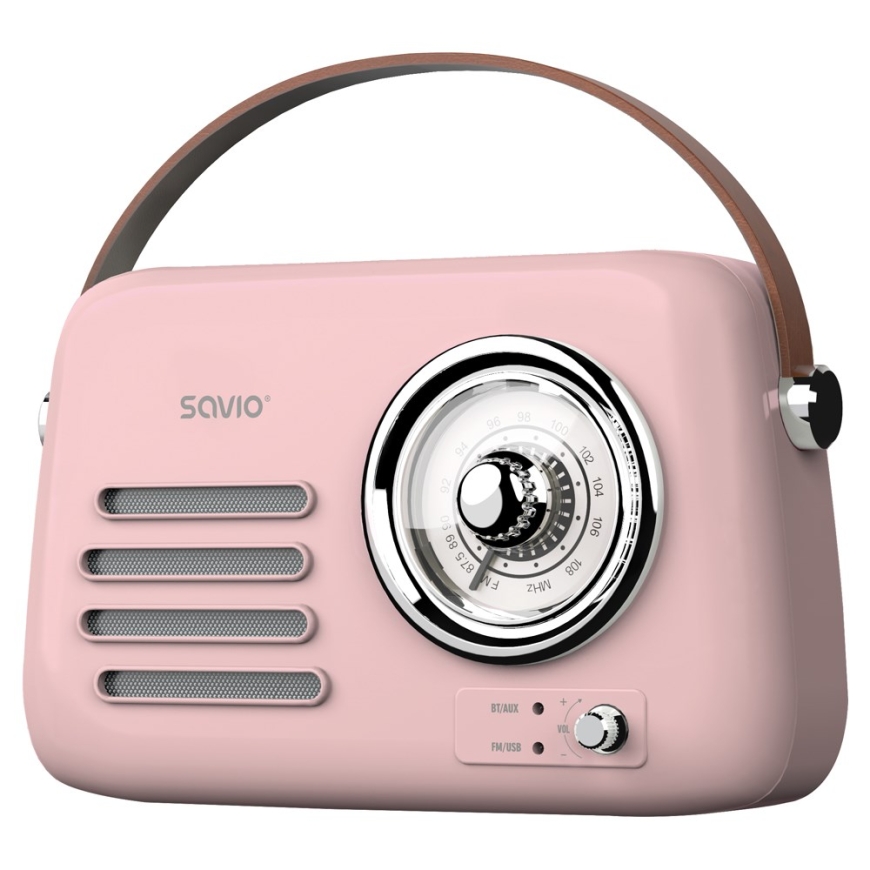 SAVIO RS-03 Nešiojama radijo stotelė, rožinė – 4