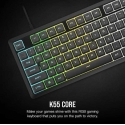 Spēļu tastatūra CORSAIR K55 CORE RGB USB 2.0 vai A tips, vadu, ar gumijas kupola taustiņu slēdžiem, 1000 Hz ziņošanas biežums, p Spēļu tastatūra CORSAIR K55 CORE RGB USB 2.0 vai A tips, vadu, ar gumijas kupola taustiņu slēdžiem, 1000 Hz ziņošanas biežums, p