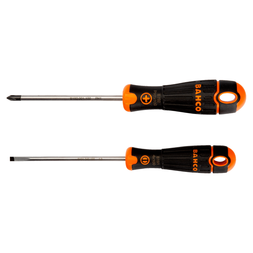 Набор отверток 2 шт BahcoFit PH1*100 и плоская 0.8x4.0x100мм – 3