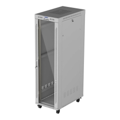 19" 42U 600 × 1000 СЕРОЙ ПОЛОЧНЫЙ РАСКЛАДНОЙ ШКАФ С ОКНОМ И ЖК-ДИСПЛЕЕМ, LANBERG (В УПАКОВКЕ)