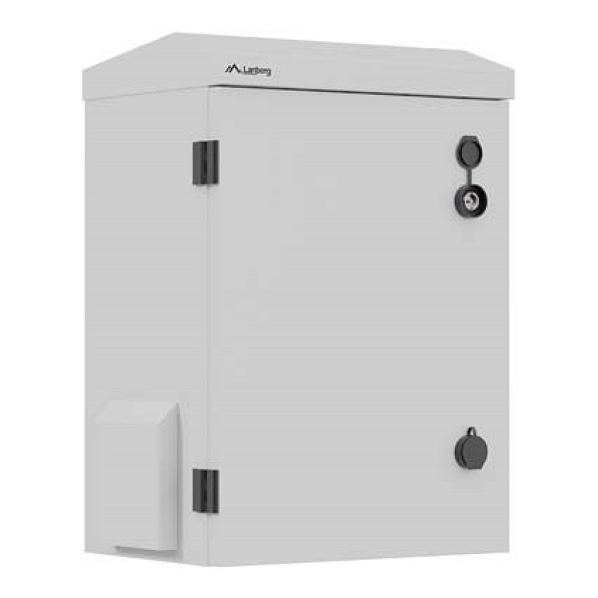 Lanberg WAH1-3450-00S 10" sienas montējamais Rack skapītis hermētisks IP55 sienai/polei montēšanai 340x250x500 pelēks (sastādīts – 3