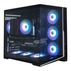 Zalman D40, ATX Mid Tower PC Case, 7 x 120mm ARGB Fans, Black
