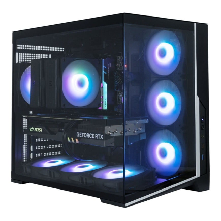 Zalman D40, ATX Mid Tower PC Case, 7 x 120mm ARGB Fans, Black