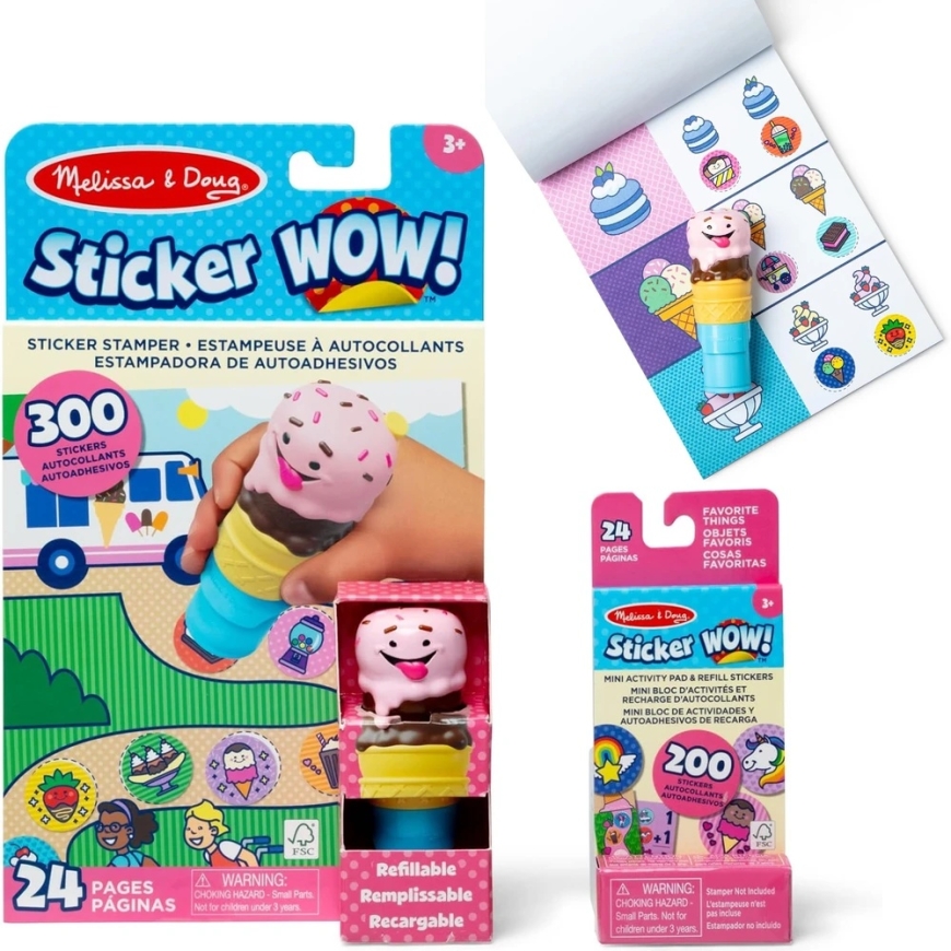 Stempelek Sticker Wow Jäätis vahvlil raamat + kleebised 500 tk. Melissa & Doug
