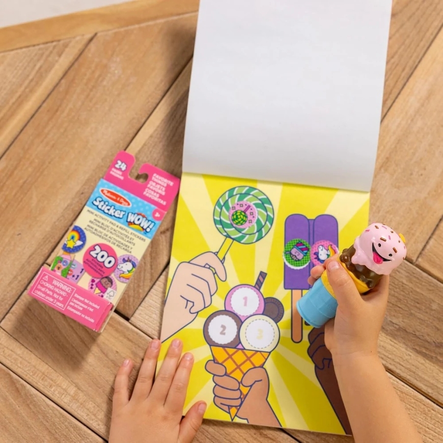 Stempelek Sticker Wow Lód na wafelku książeczka + naklejki 500 vnt. Melissa & Doug – 5