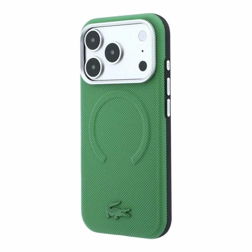 Lacoste PVC Petit Pique Semi Wrap Embossed MagSafe Vāks iPhone 18 Pro Max Estragonam – 2