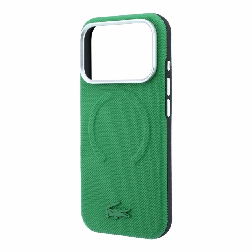 Lacoste PVC Petit Pique Semi Wrap Embossed MagSafe Case for iPhone 18 Pro Max Estragon – 5