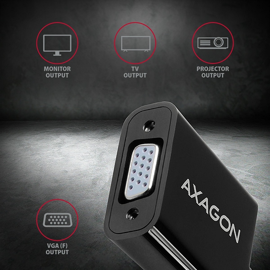Axagon RVH-VGN videokaapeli-adapteri 0,15 m HDMI-tyyppi A (vakio) VGA (D-Sub) Musta – 4