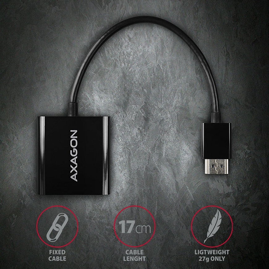 Axagon RVH-VGN видео кабель адаптер 0,15 m HDMI Тип A (Стандарт) VGA (D-Sub) Черный – 5