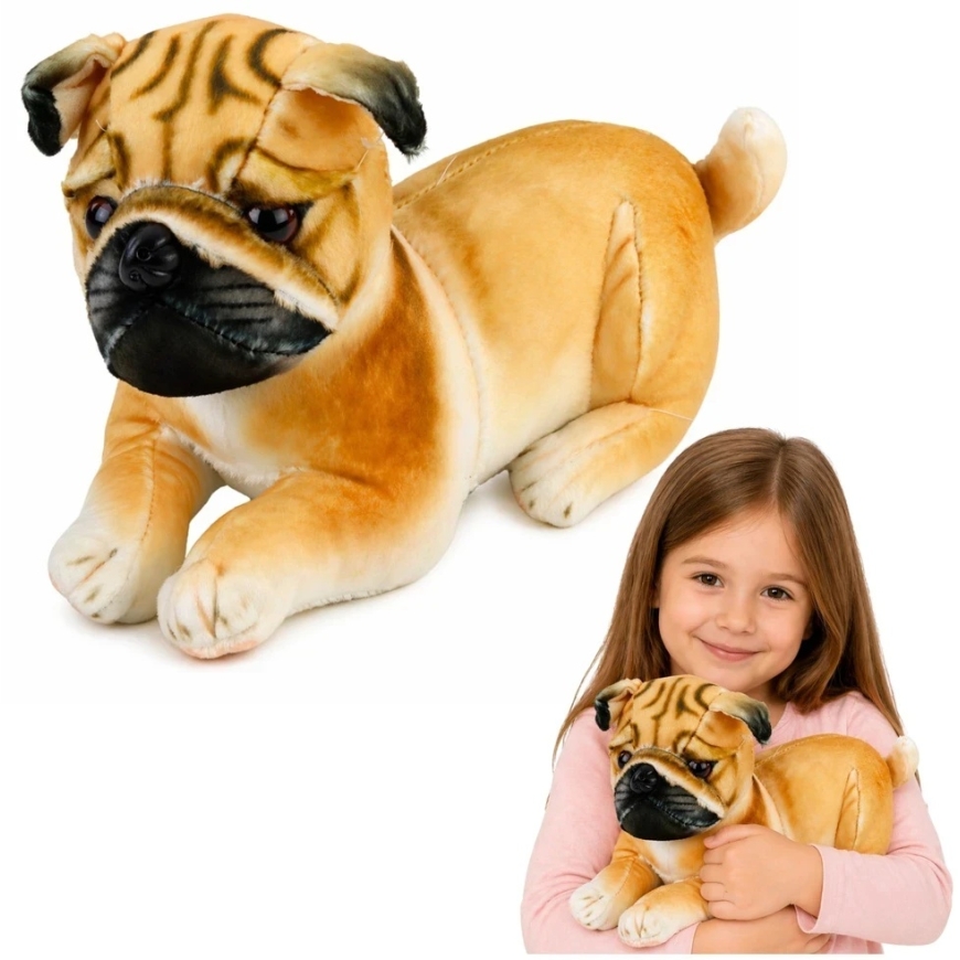 Lean Toys Pehme mänguasi - mops, 25 cm – 2