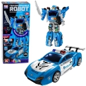 Lean Toys Конструктор полицейского робота 2-в-1 со светом и звуками, синий, белый, черный, 46 × 33 × 13 см, 29 деталей