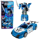Lean Toys 2-in-1 Policijas robota konstruktors ar gaismām un skaņām, zils, balts, melns, 46 × 33 × 13 cm, 29 daļas