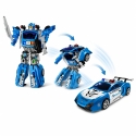 Lean Toys 2-in-1 Police Robot Construction Set with Lights and Sounds, Blue, White, Black, 46 × 33 × 13 cm, 29 pieces Lean Toys 2-in-1 Police Robot Construction Set with Lights and Sounds, Blue, White, Black, 46 × 33 × 13 cm, 29 pieces