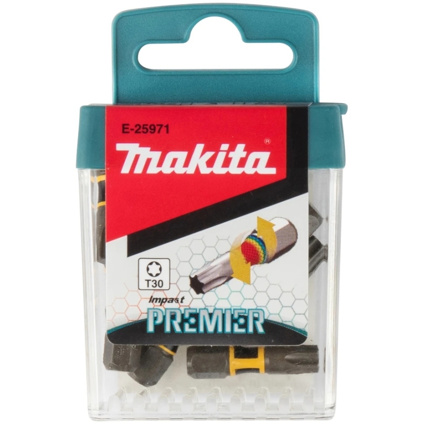 Makita C-tipis triecienu griezēju torsijas bitu PREMIER T30x25mm 15gab. E-25971 T30 • 25 mm • 1/4" • 2 gab.