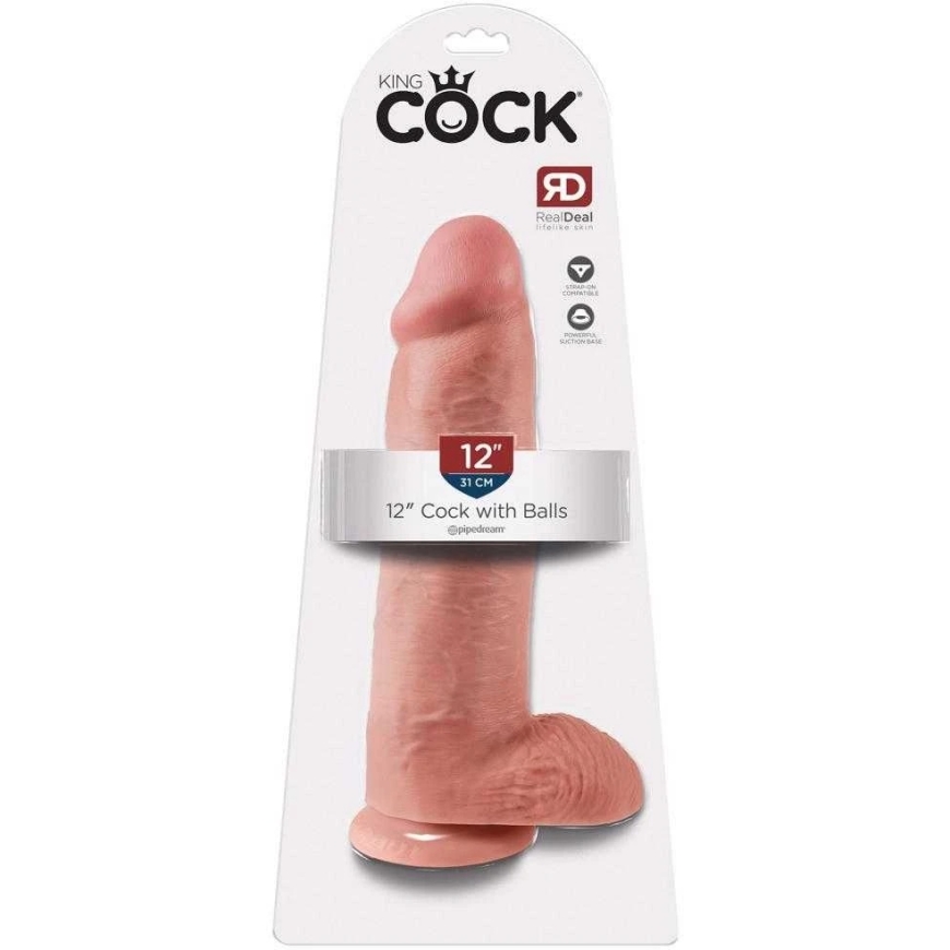 Pipedream King Cock su kamuoliukais 12 colių – 4