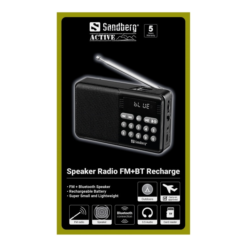 Sandberg Speaker Radio FM+BT Recharge – 4