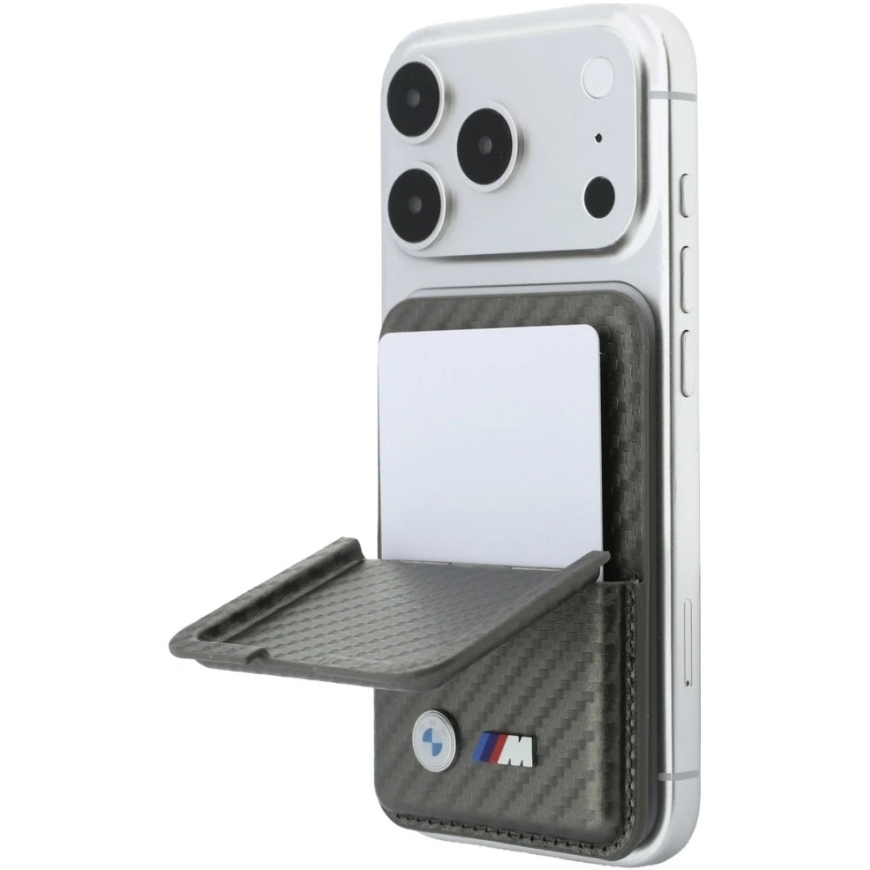 Dėklas Piniginė BMW M Carbon Metal Logos MagSafe antracito spalvos – 5