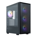 Zalman S6, ATX Mid Tower -tietokonekotelo, 3 x 140mm FRGB-tuulettimet, 1 x 120mm FRGB-tuuletin, Musta