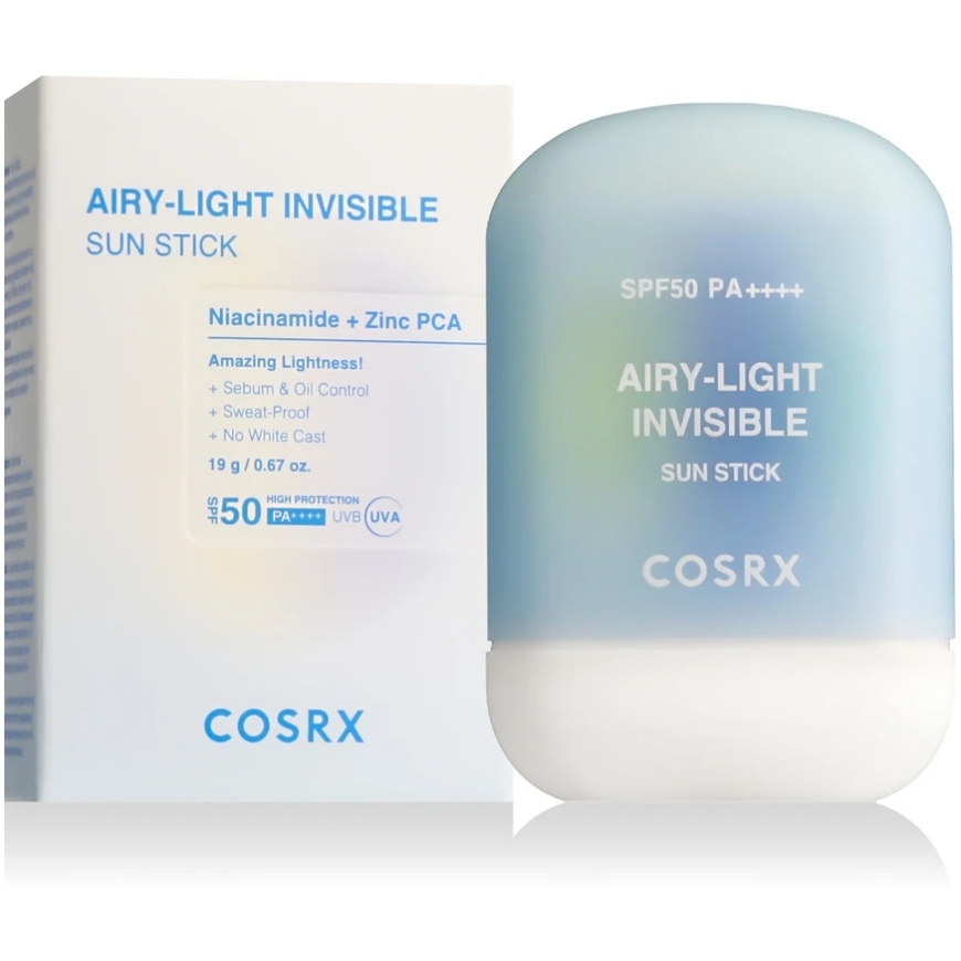 COSRX Airy-Light Invisible Sun Stick SPF 50+ sunscreen stick for face, 19 g