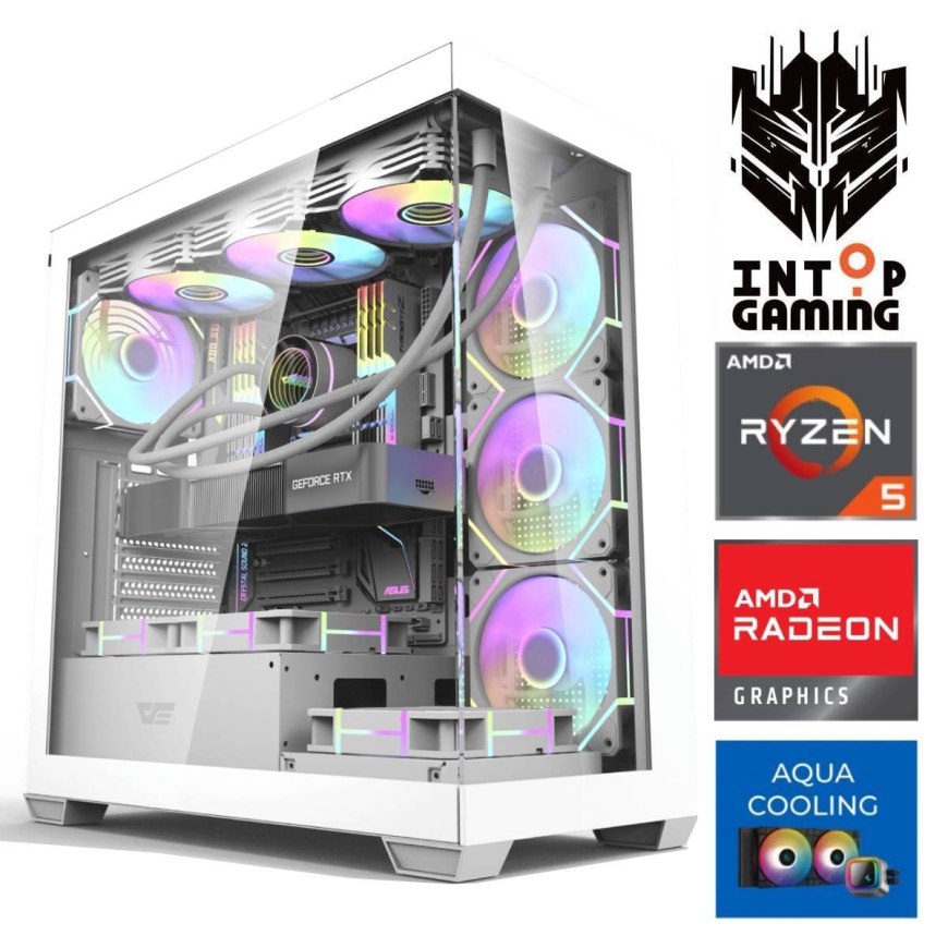 INTOP AQUA Ryzen 5 7600X 64GB DDR5 1TB SSD M.2 NVME RX9060XT 16GB no-OS